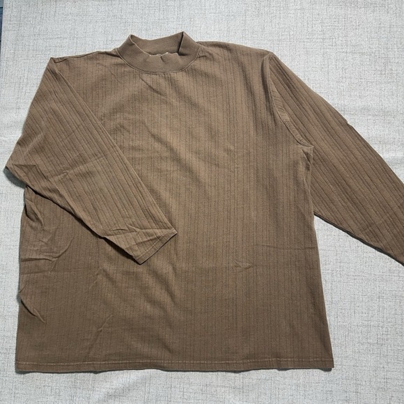 Lee Premium Jersey Mock Neck Long Sleeve Ribbed‎ Knit Casual Top Size XLT - Picture 1 of 7